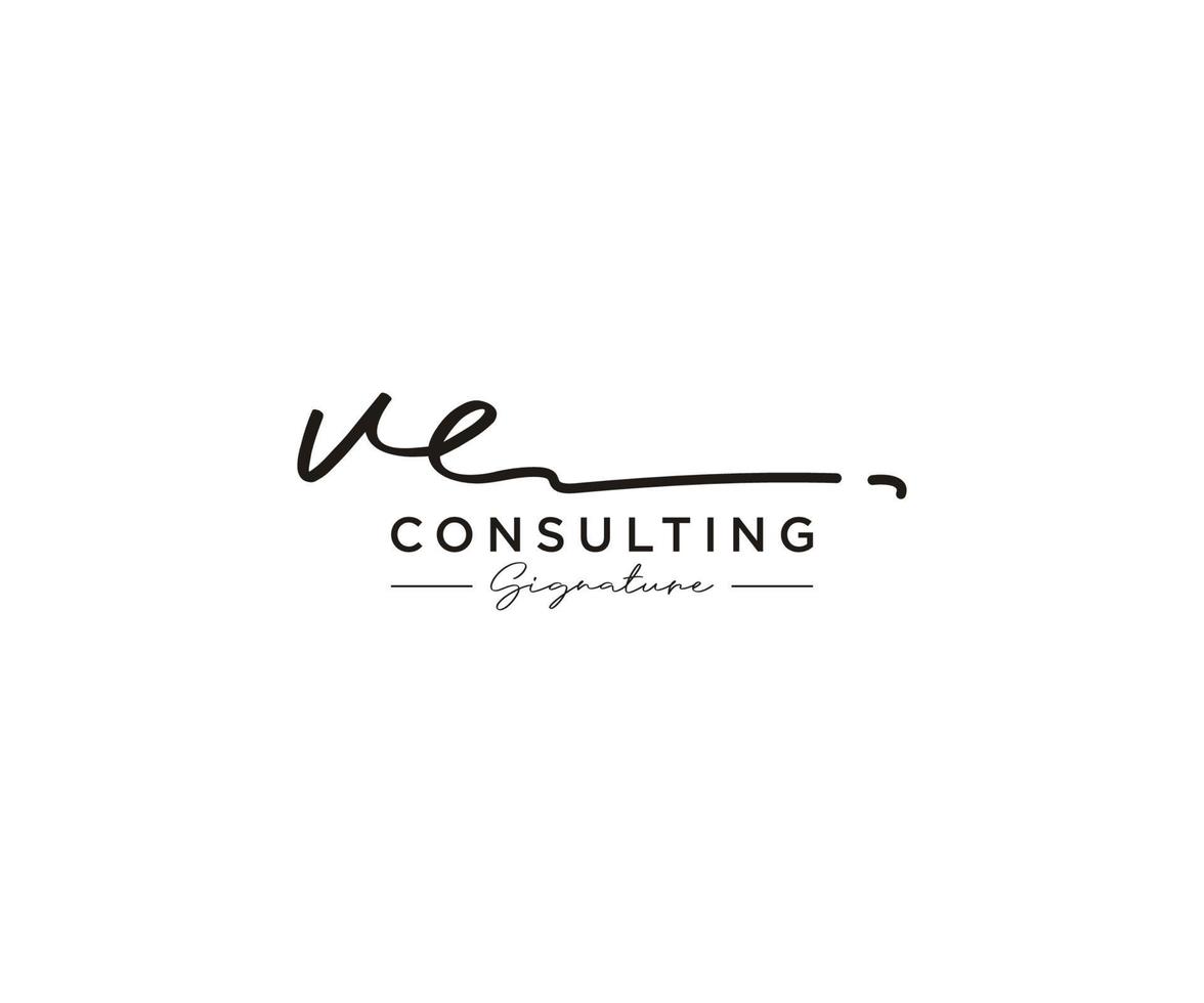 Initial VE signature logo collection template vector. Hand drawn Calligraphy lettering Vector illustration.