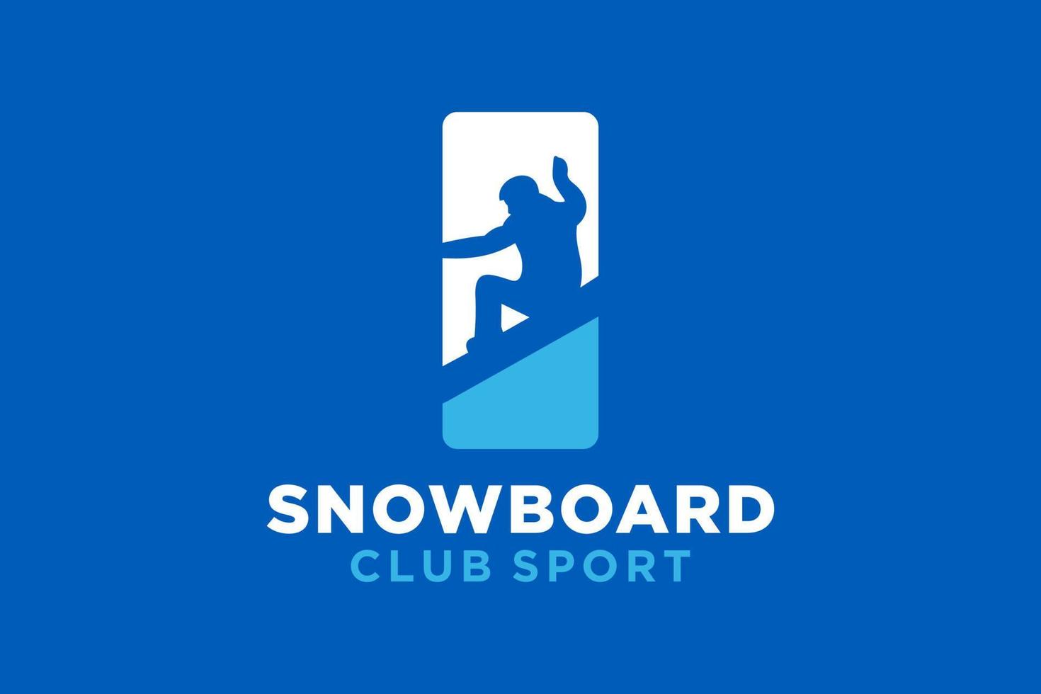 Vector initials letter I with snowboard creative geometric modern logo design.