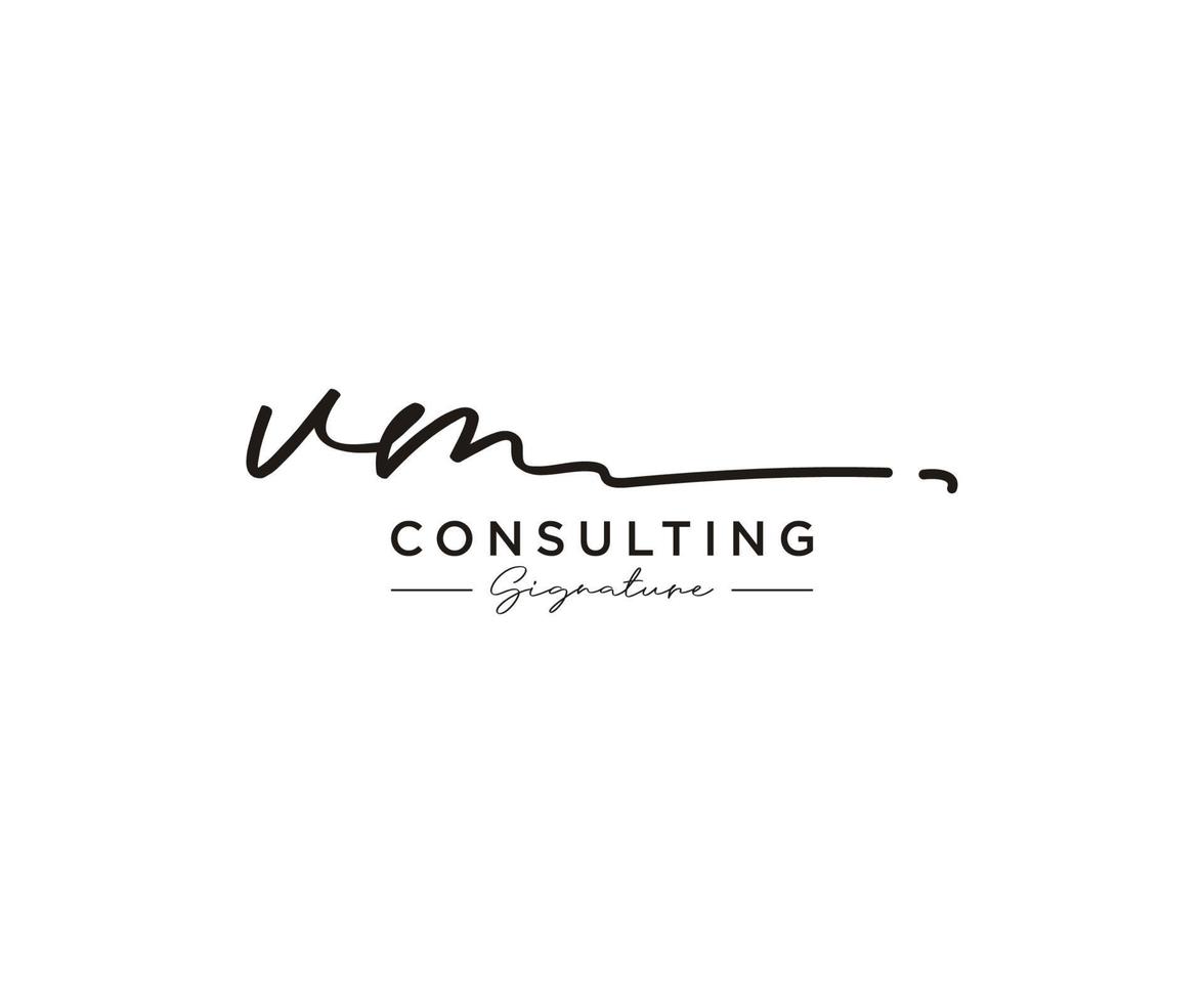 Initial VM signature logo collection template vector. Hand drawn Calligraphy lettering Vector illustration.