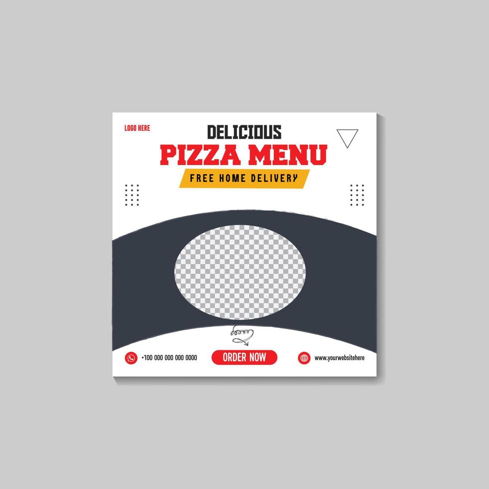 A box of pizza that says today's delicious pizza. vector