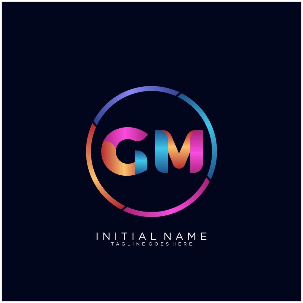 Letter GM colorfull logo premium elegant template vector