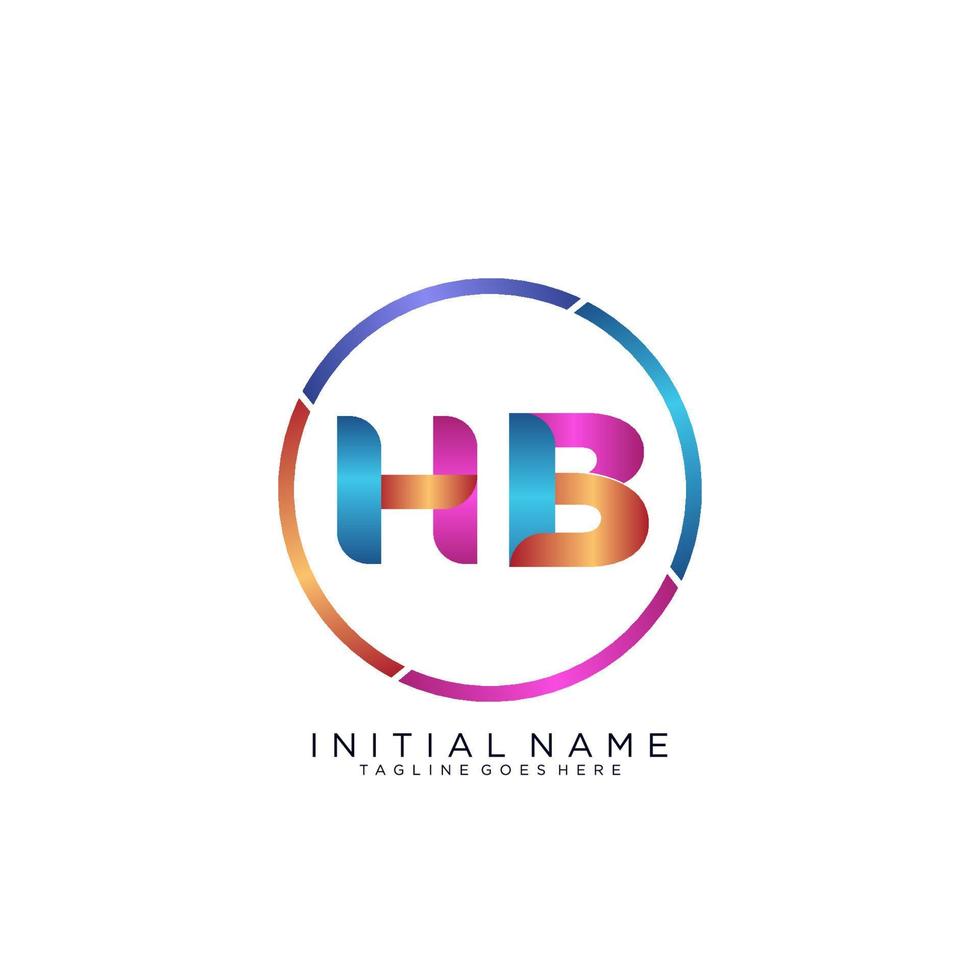 Letter HB colorfull logo premium elegant template vector