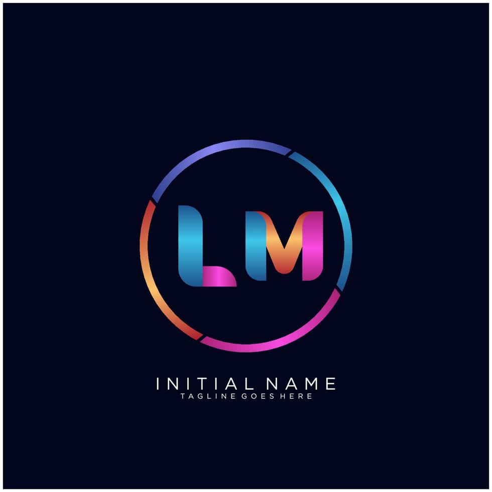 Letter LM colorfull logo premium elegant template vector