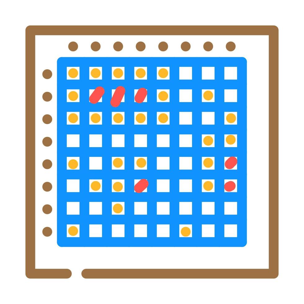 battleship board game table color icon vector illustration