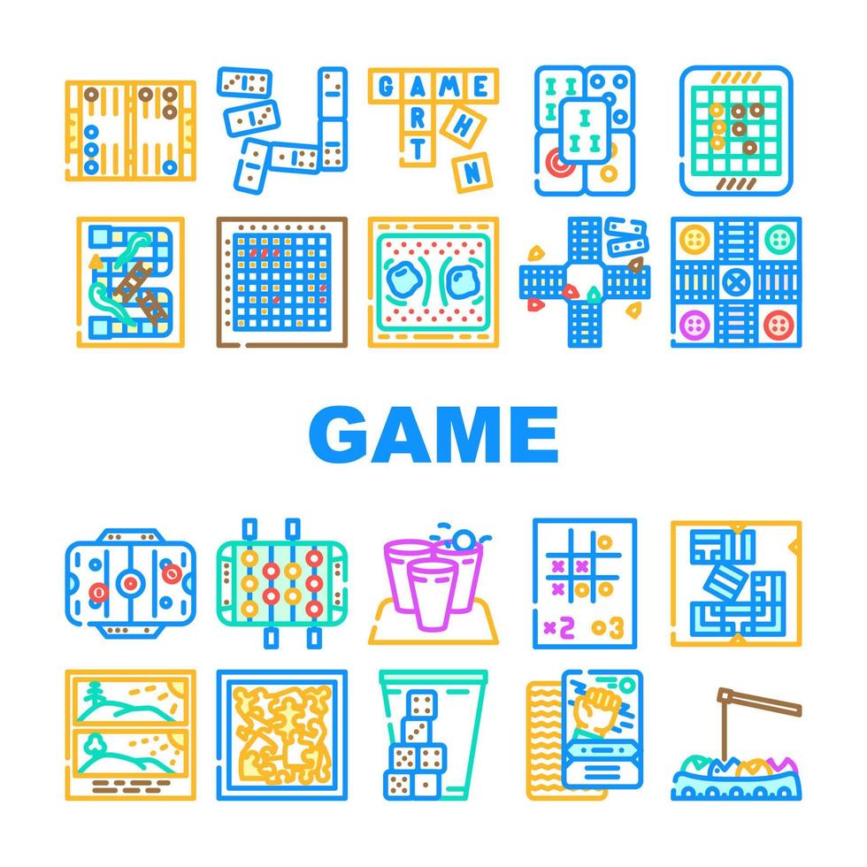 game board table play icons set vector