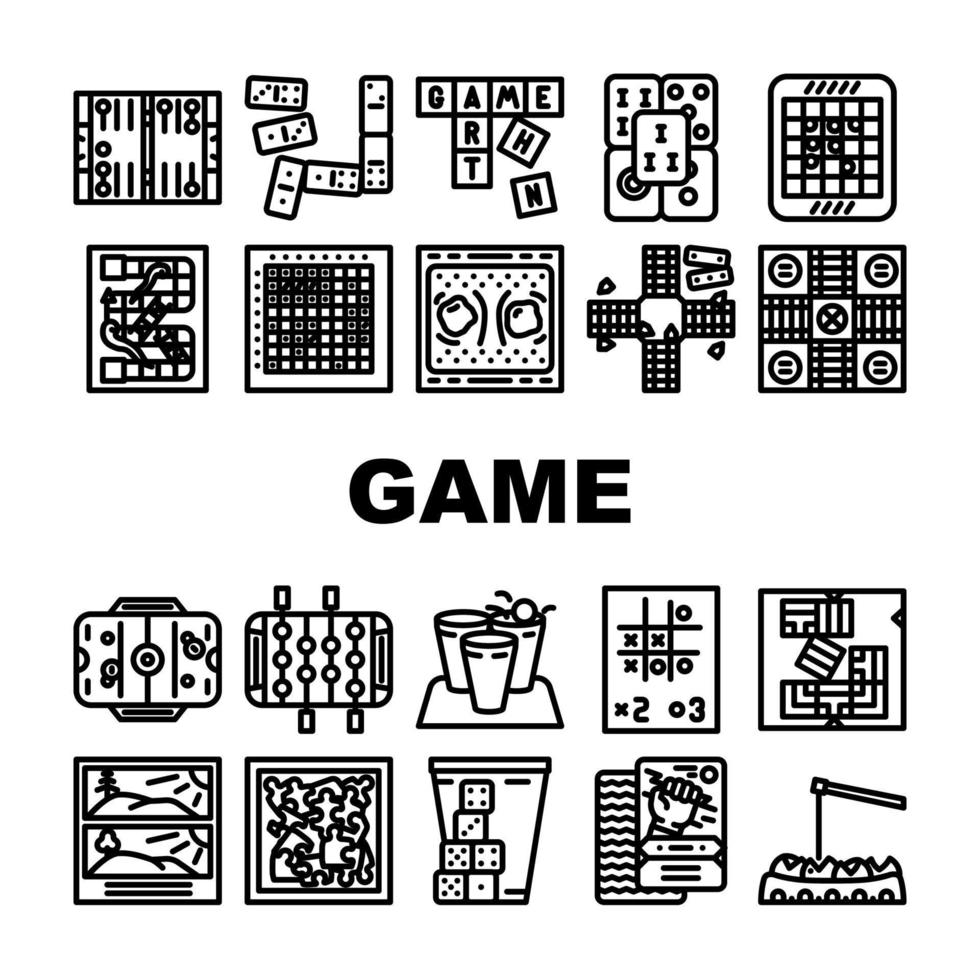 game board table play icons set vector