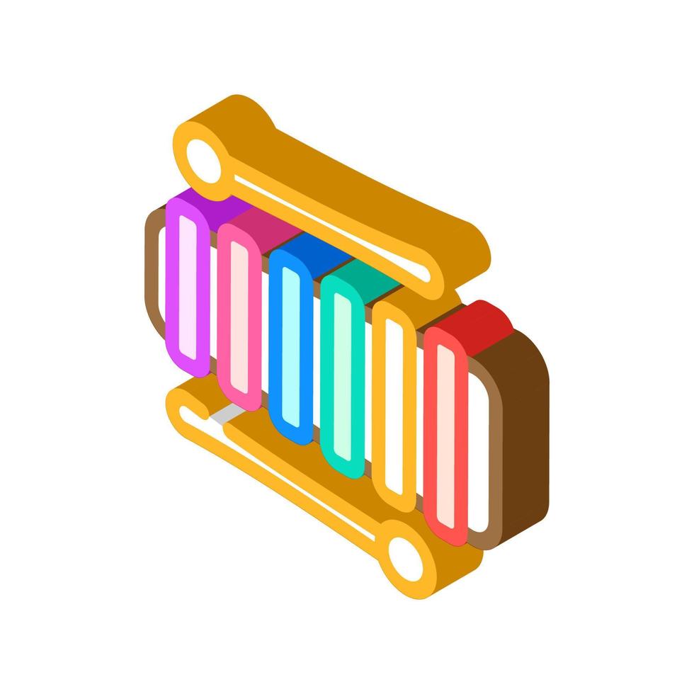 musical instrumento juguete niño isométrica icono vector ilustración