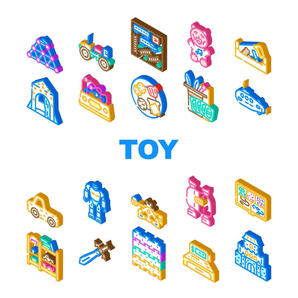 toy baby child kid icons set vector