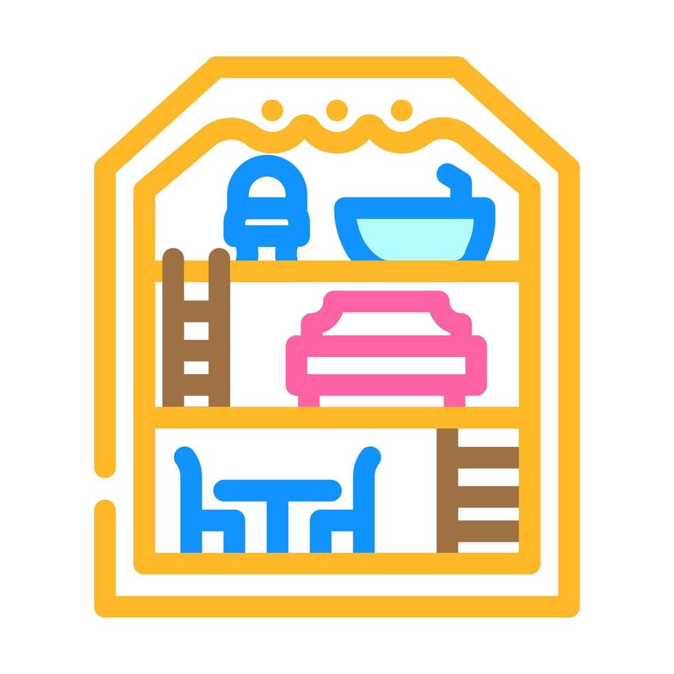 dollhouse toy child color icon vector illustration