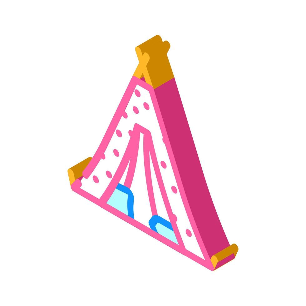 teepee tent kid bedroom isometric icon vector illustration