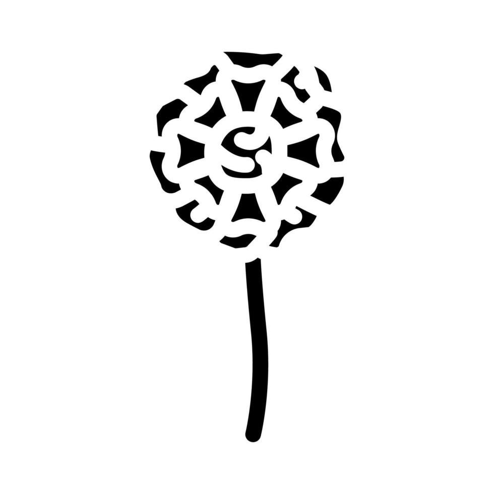 marigold blossom spring glyph icon vector illustration