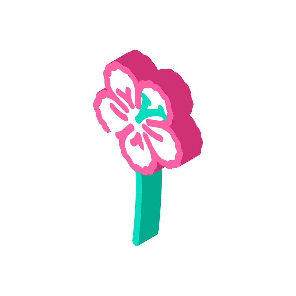 azalea blossom spring isometric icon vector illustration