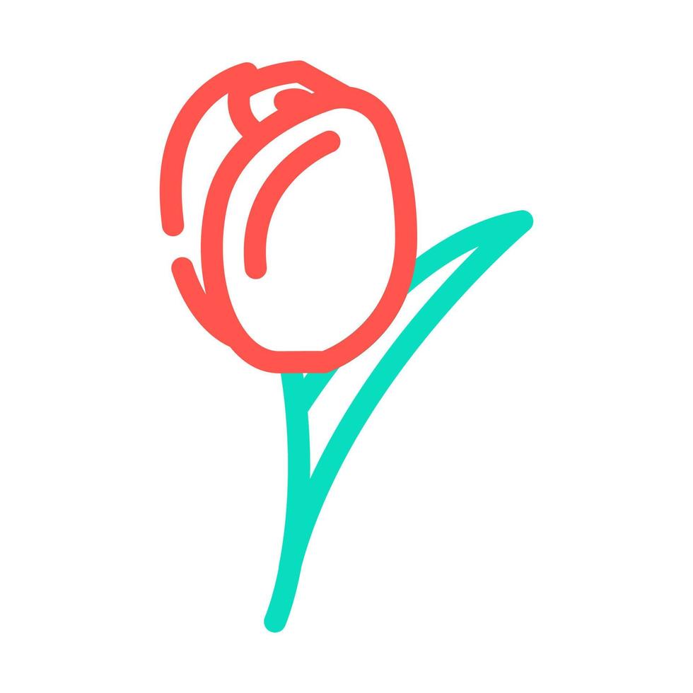 tulipán florecer primavera color icono vector ilustración