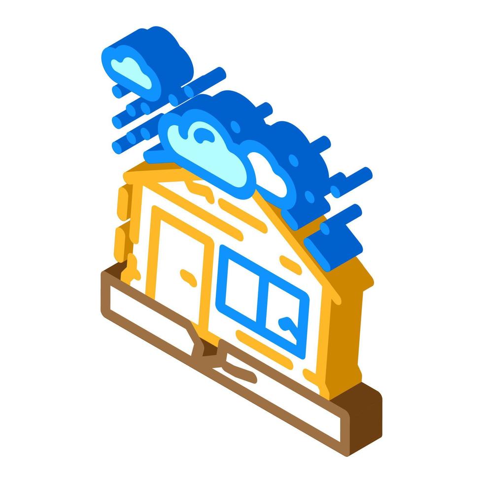 nature apocalypse isometric icon vector illustration