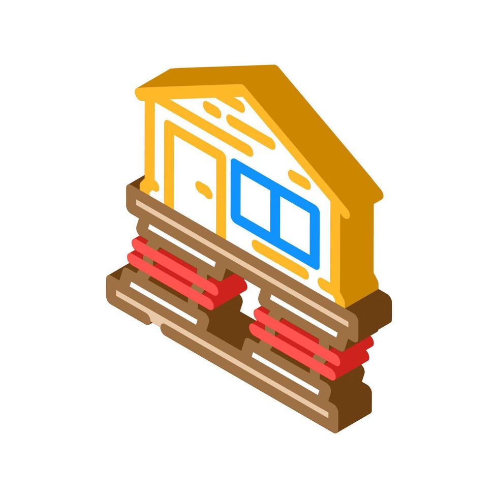 house protect earthquake isometric icon vector illustration