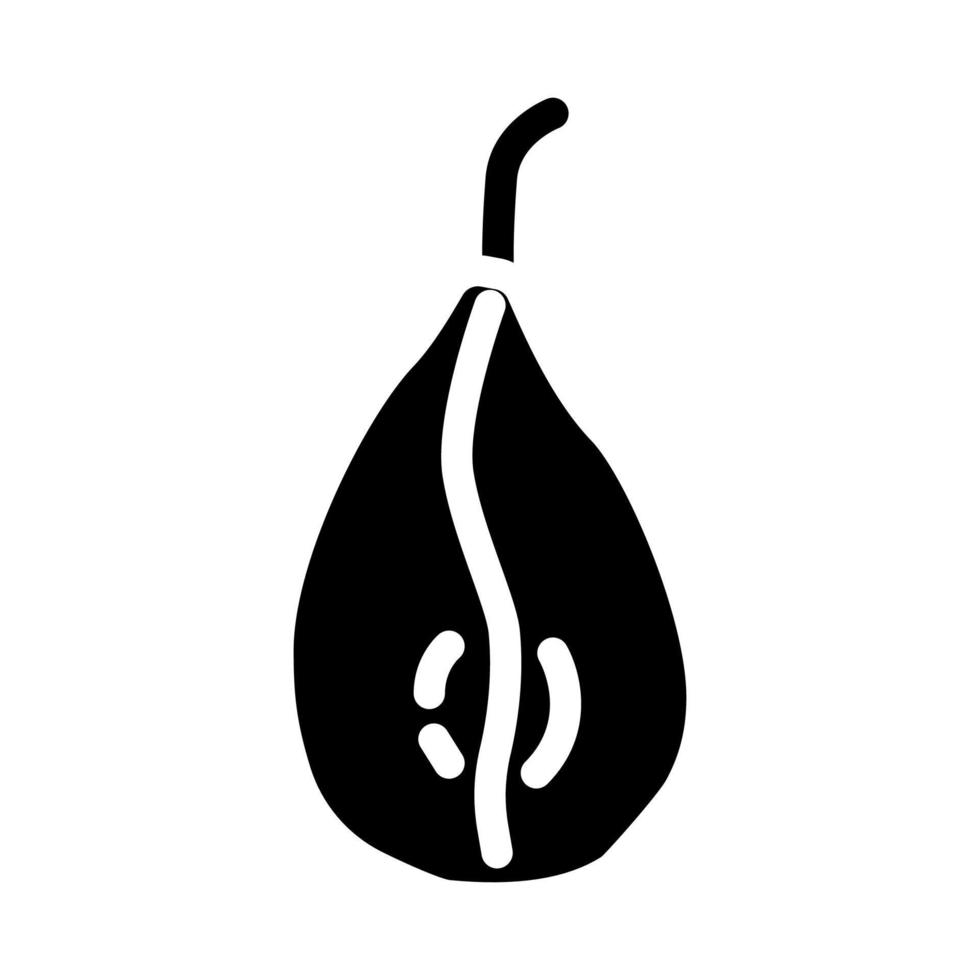 pear dried fruit glyph icon vector illustration