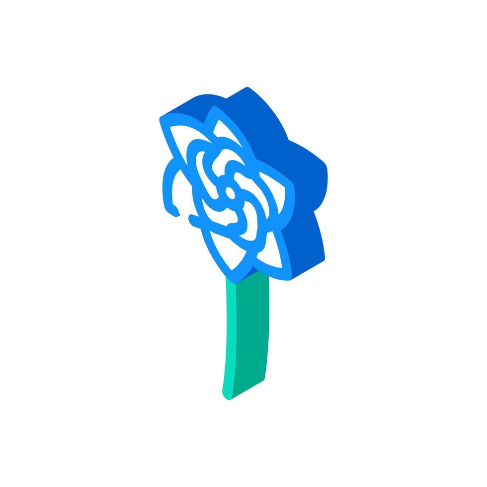 gardenia blossom spring isometric icon vector illustration