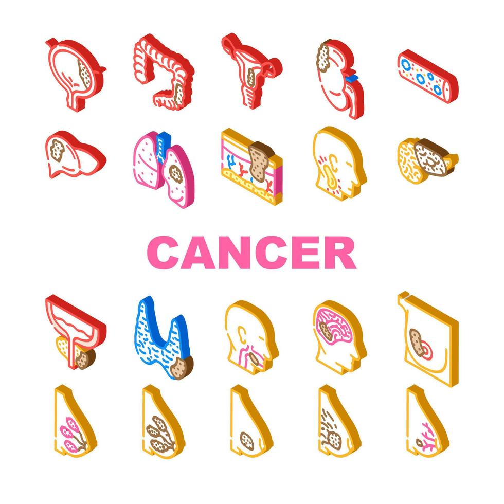 cancer breast ribbon day icons set vector