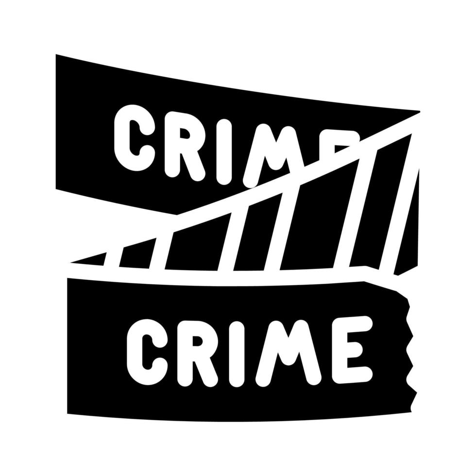 crime scene tape glyph icon vector illustration