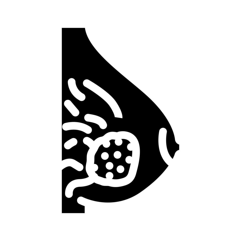 mucinous breast cancer glyph icon vector illustration
