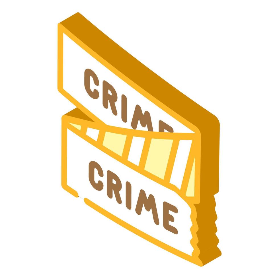 crime scene tape isometric icon vector illustration