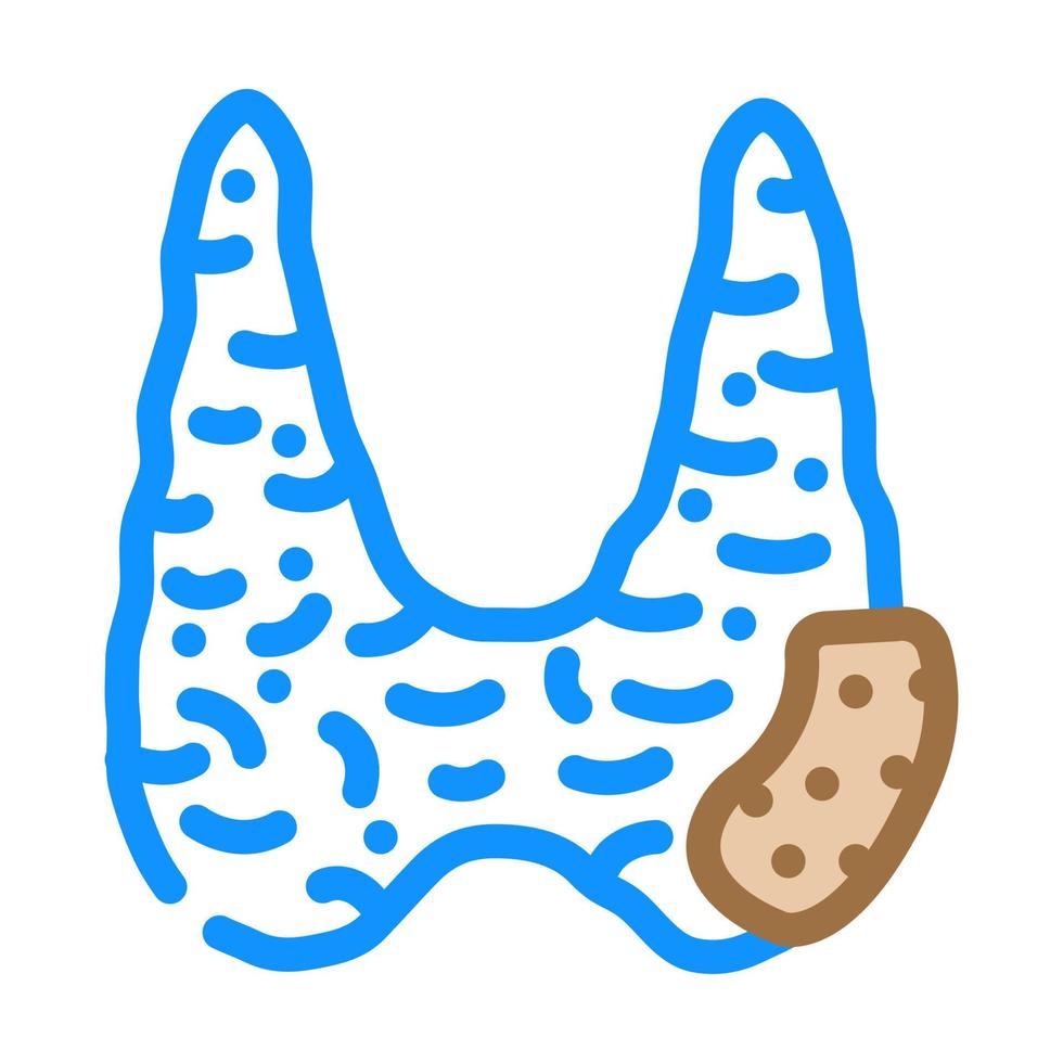 ilustración de vector de icono de color de cáncer de tiroides