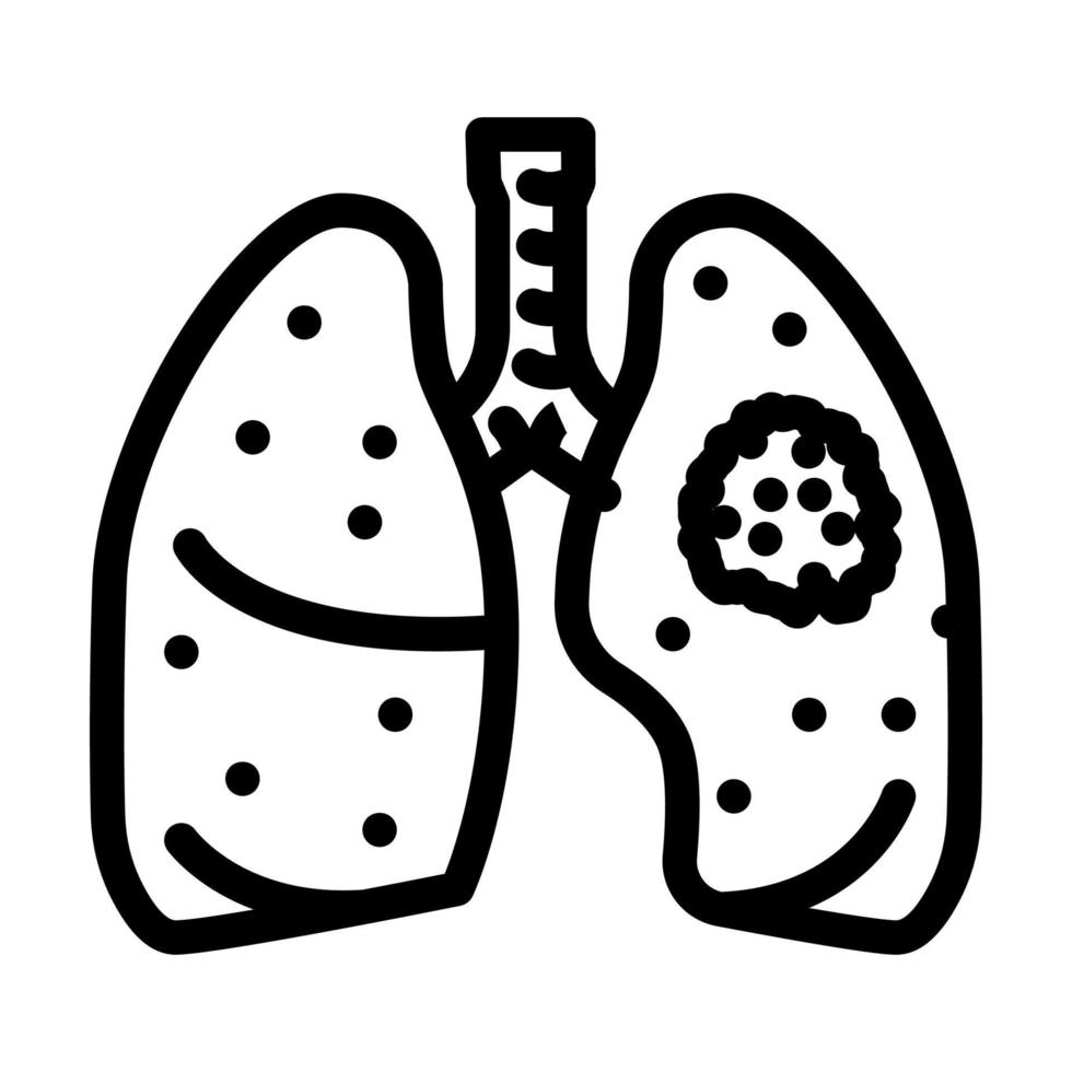 pulmón cáncer línea icono vector ilustración