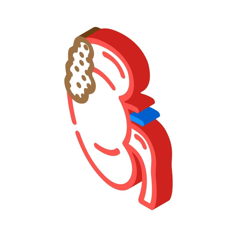 kidney cancer isometric icon vector illustration