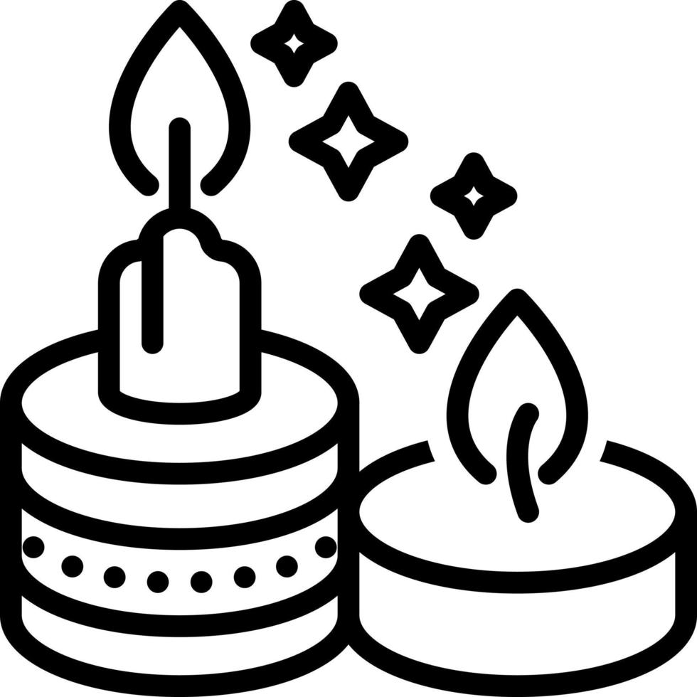 icono de línea para velas vector