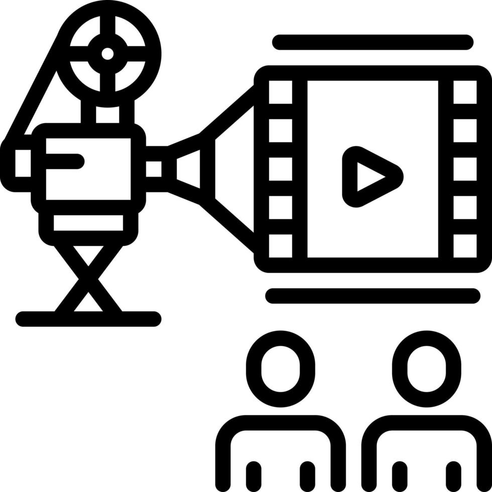 line icon for movies vector