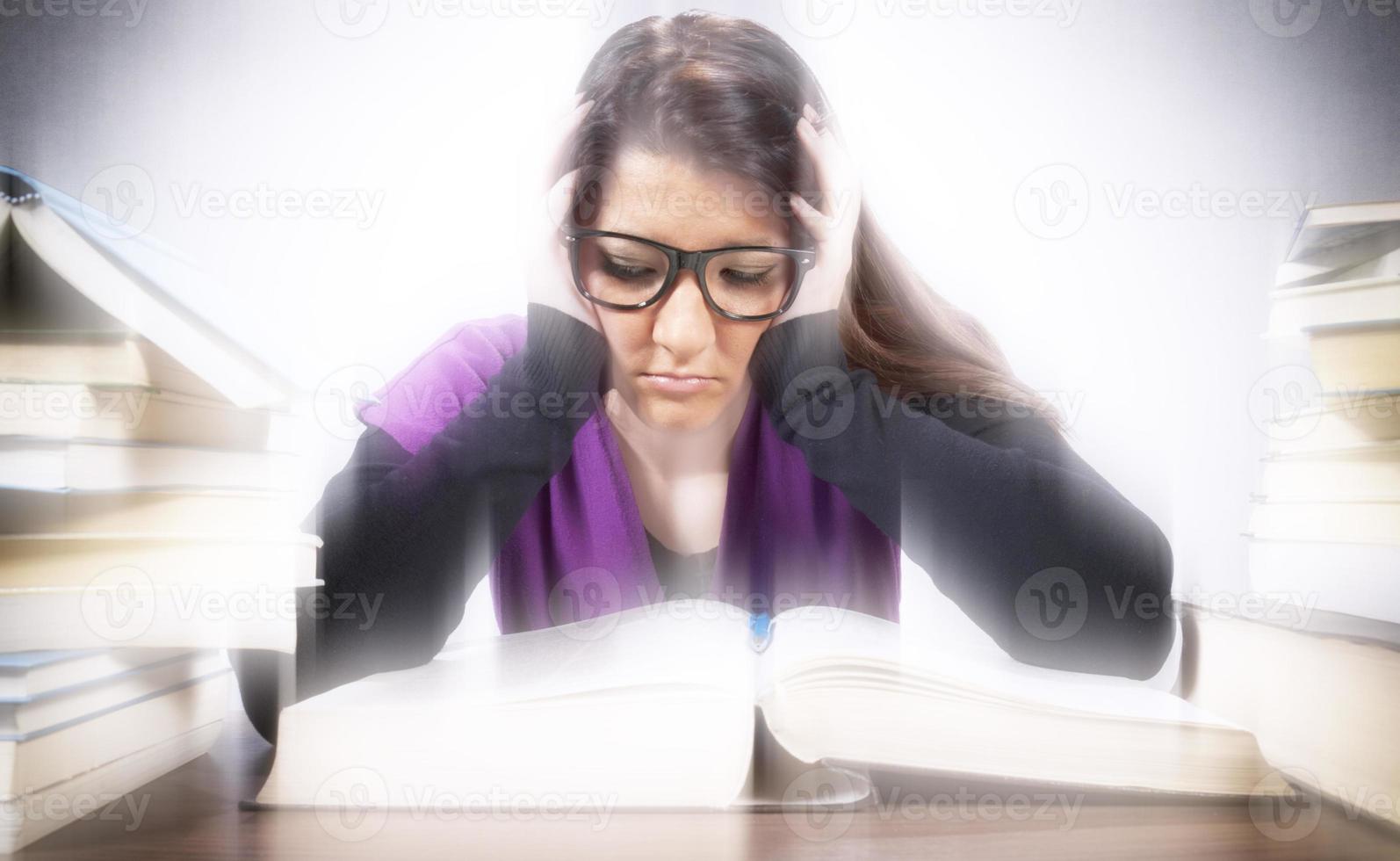 Tired student concept photo