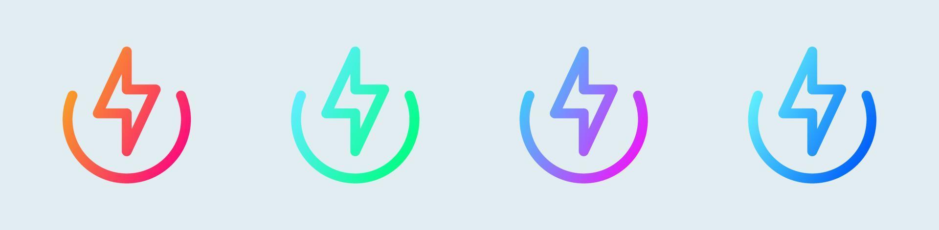 Power line icon in gradient colors. Energy signs vector illustration.
