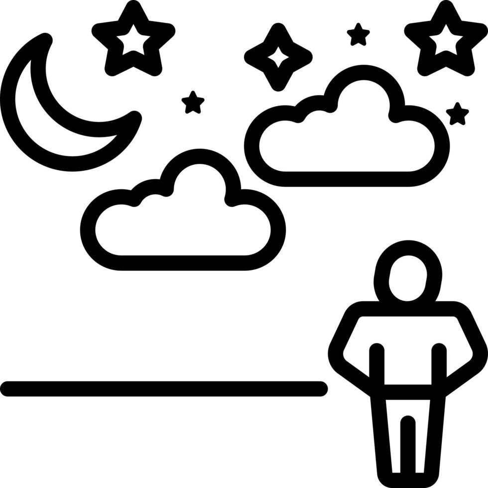 line icon for night vector