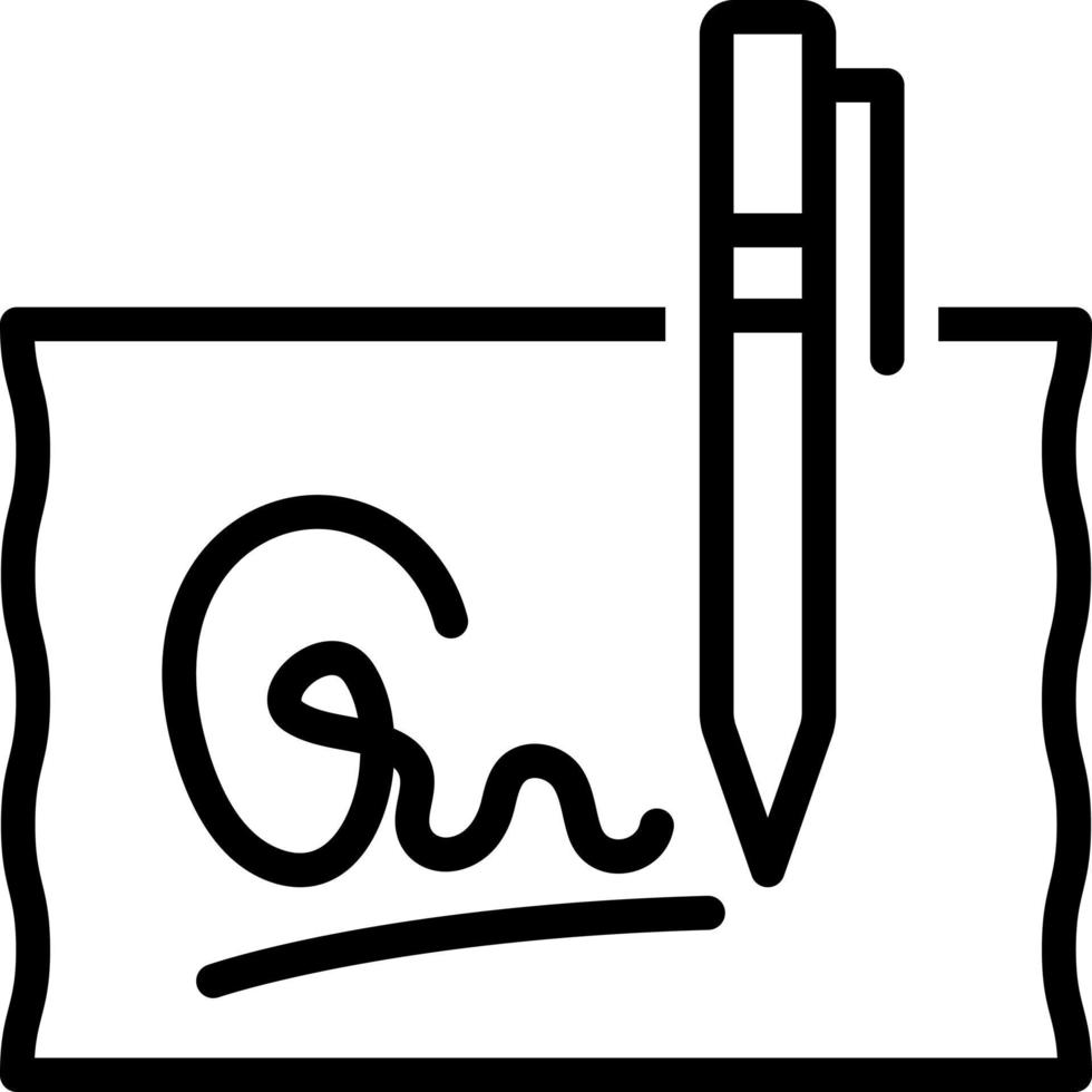 line icon for signed vector