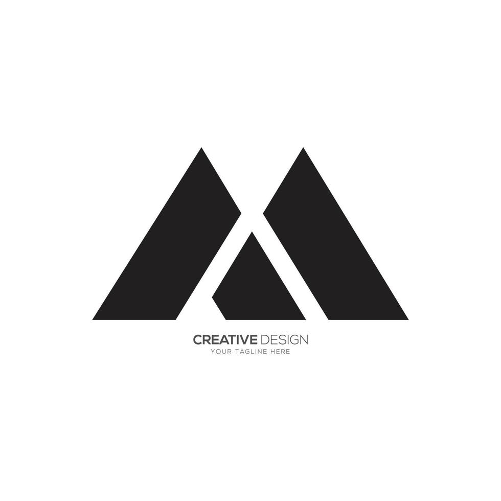 Letter A M or M A unique shape modern monogram elegant logo vector