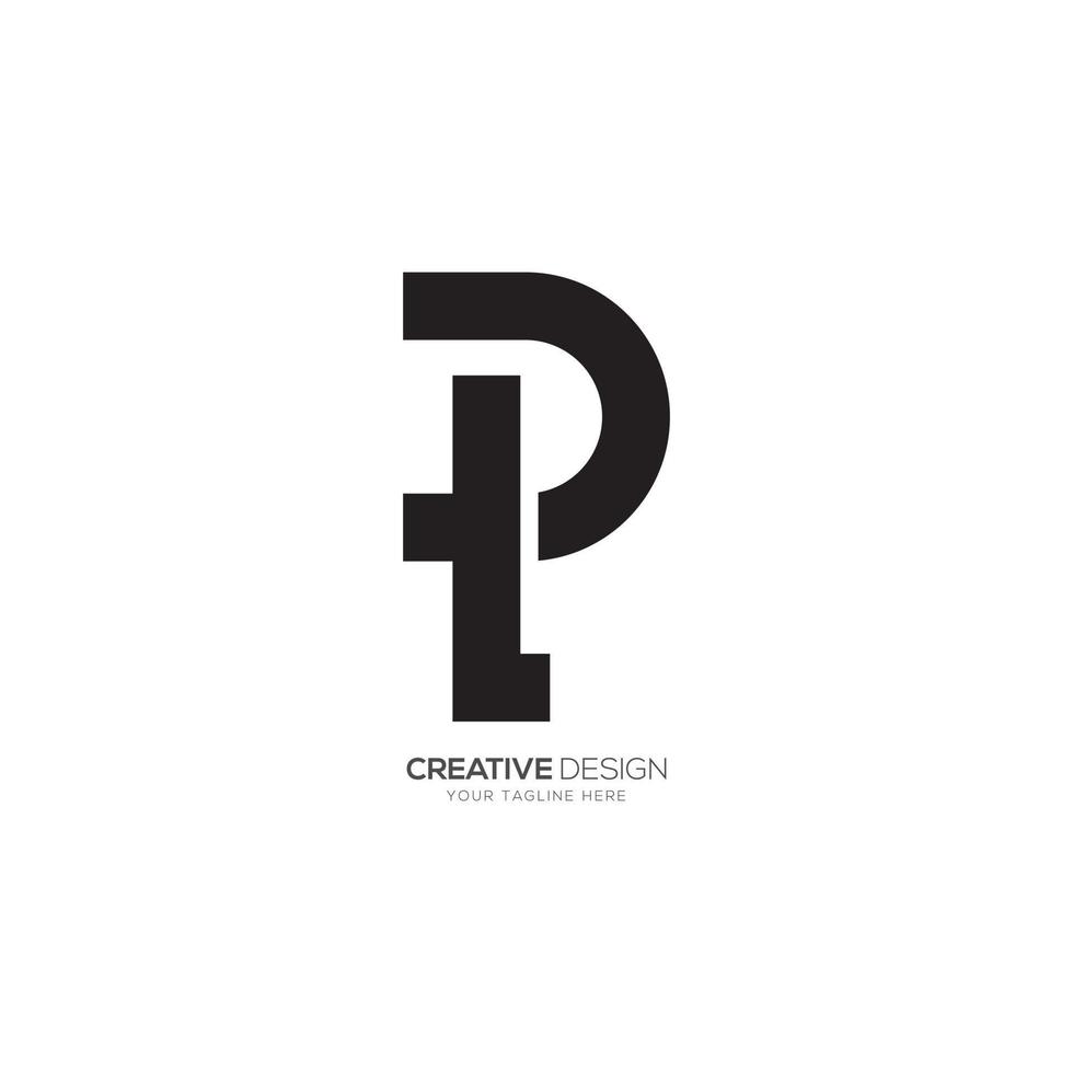 Letter T P unique design elegant monogram logo concept vector