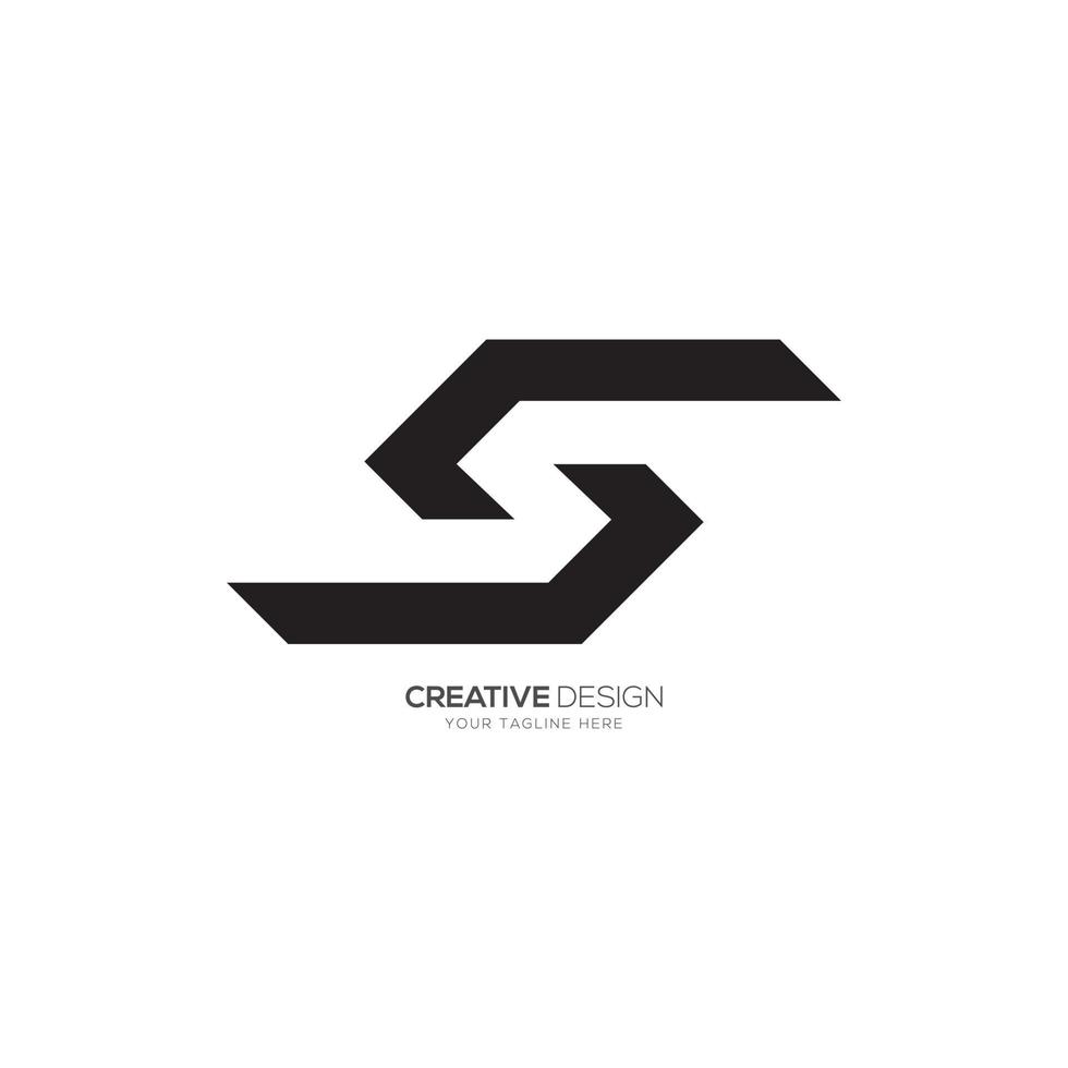 Creative letter C S negative space unique line shape monogram logo vector