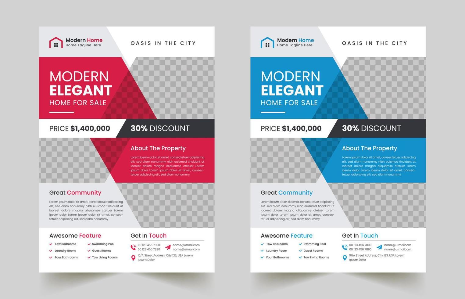 Creative and clean real estate flyer for real estate and property business. Modern Home Sale Flyer vector