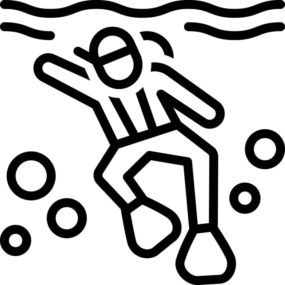 line icon for diving vector