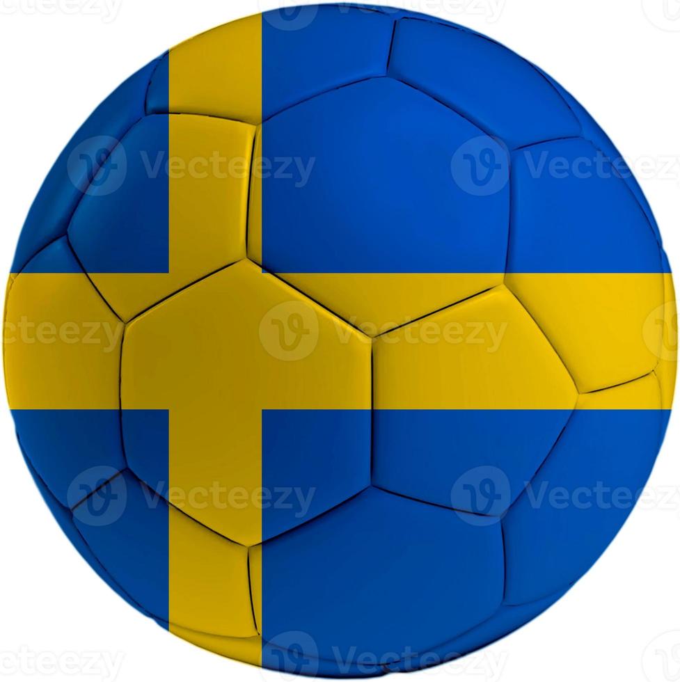 Football ball with Swedish flag photo