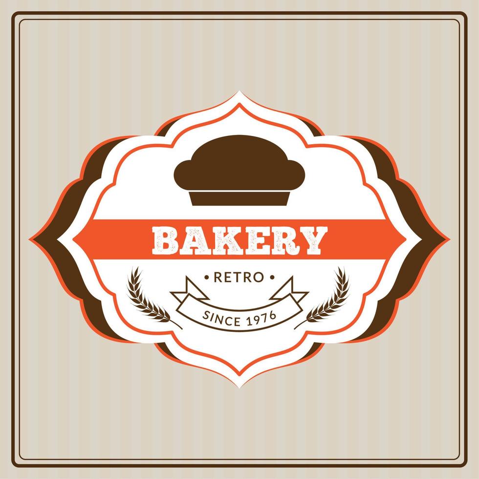 Colored premium quality retro bakery template Vector illustration