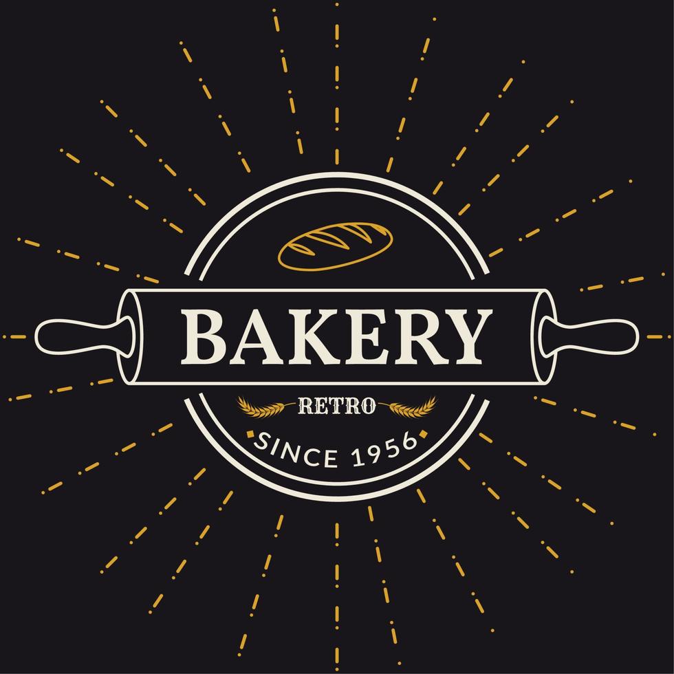 Colored premium quality retro bakery template Vector illustration