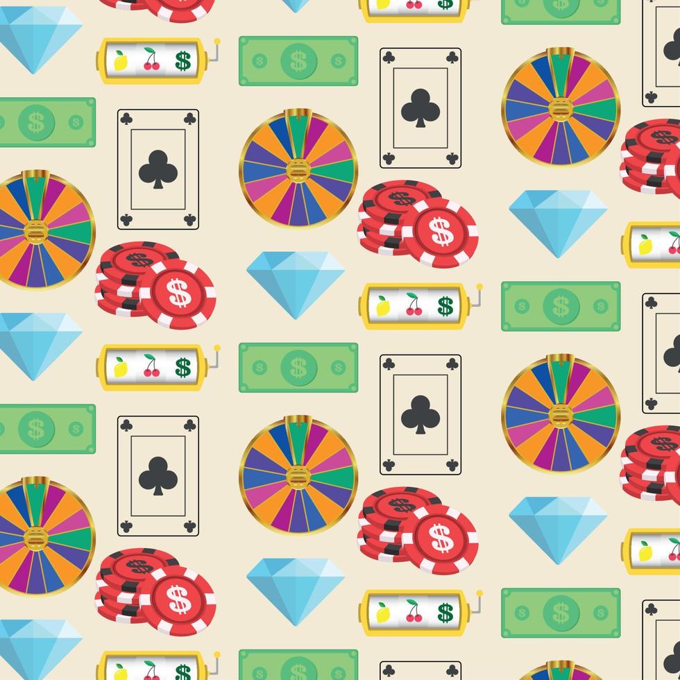 pattern background with casino icons Vector illustration