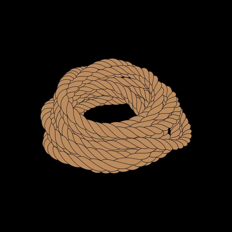 Rope Knots Borders Design Element. Vector illustration of Rope Knot. Rope Knot tamplate trainer