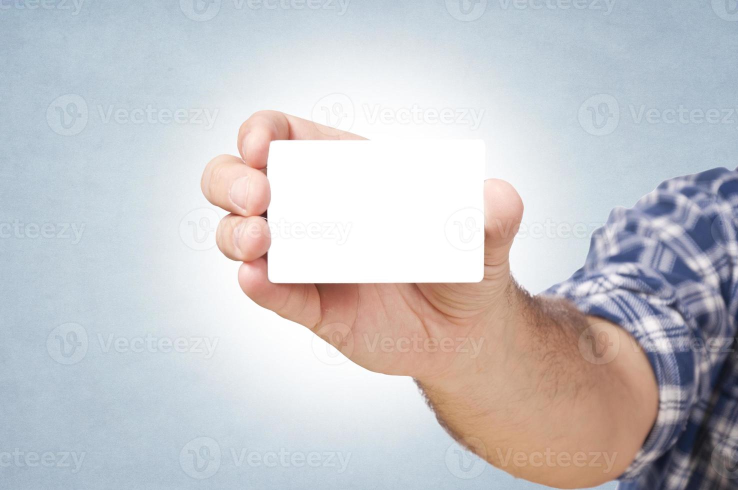 Hand and card photo