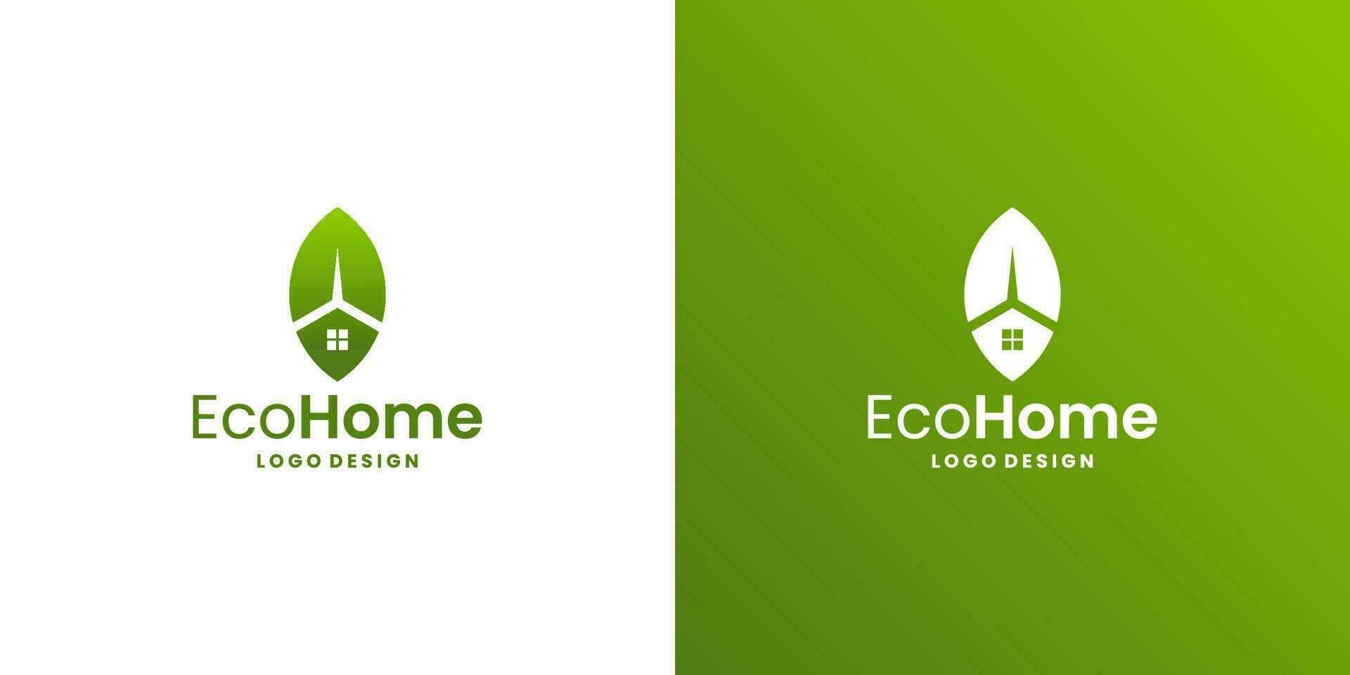 eco home logo design. vector illustration.
