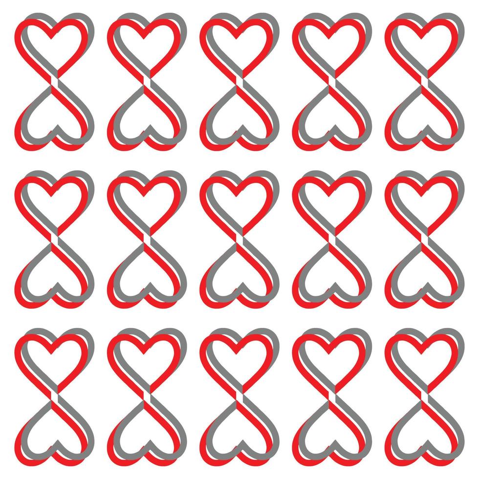 set of hearts background texture isolated on white background vector