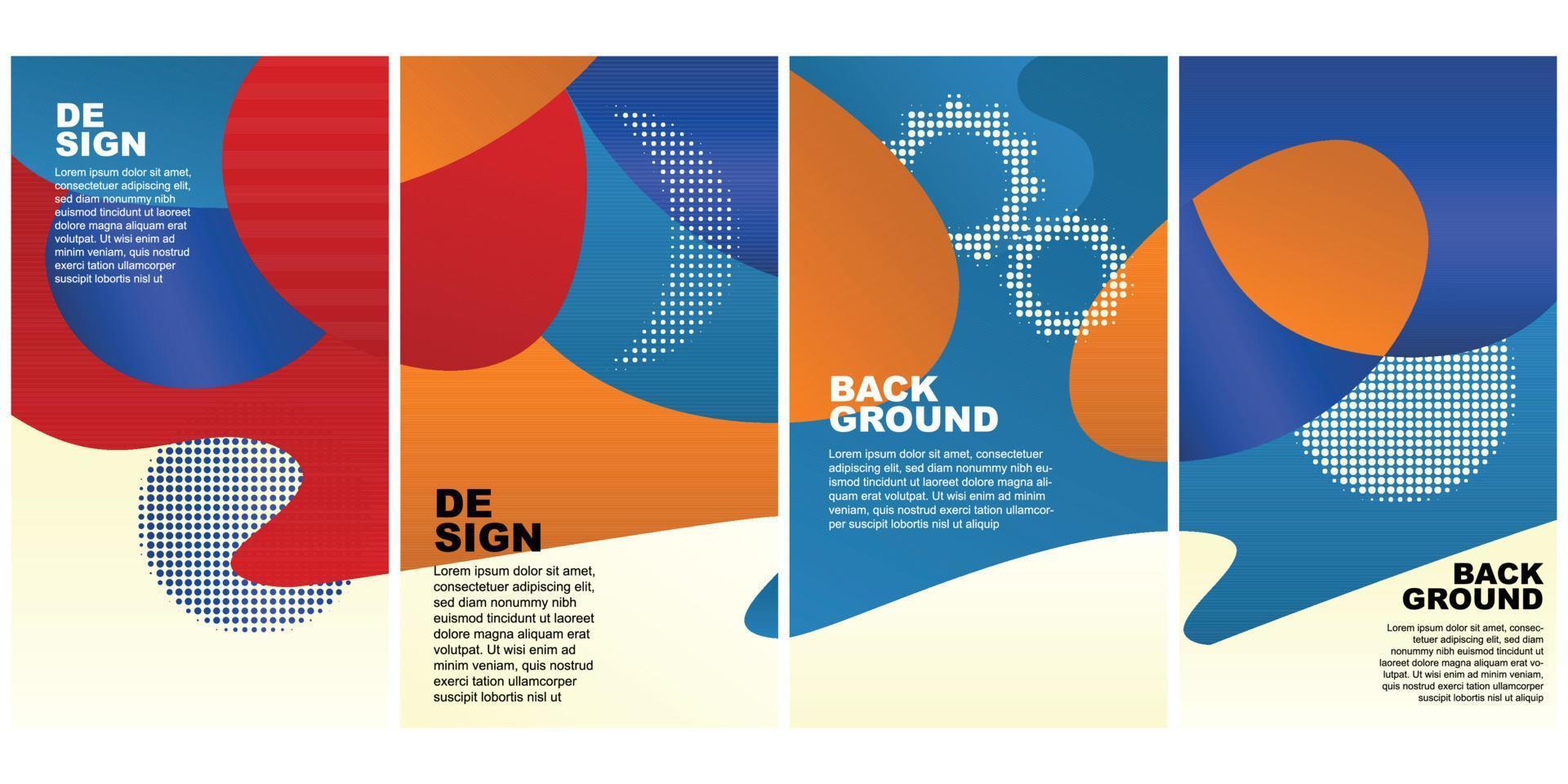 Set of 4 color collections. User interface backdrop texture, pattern. Online app visual concept vector