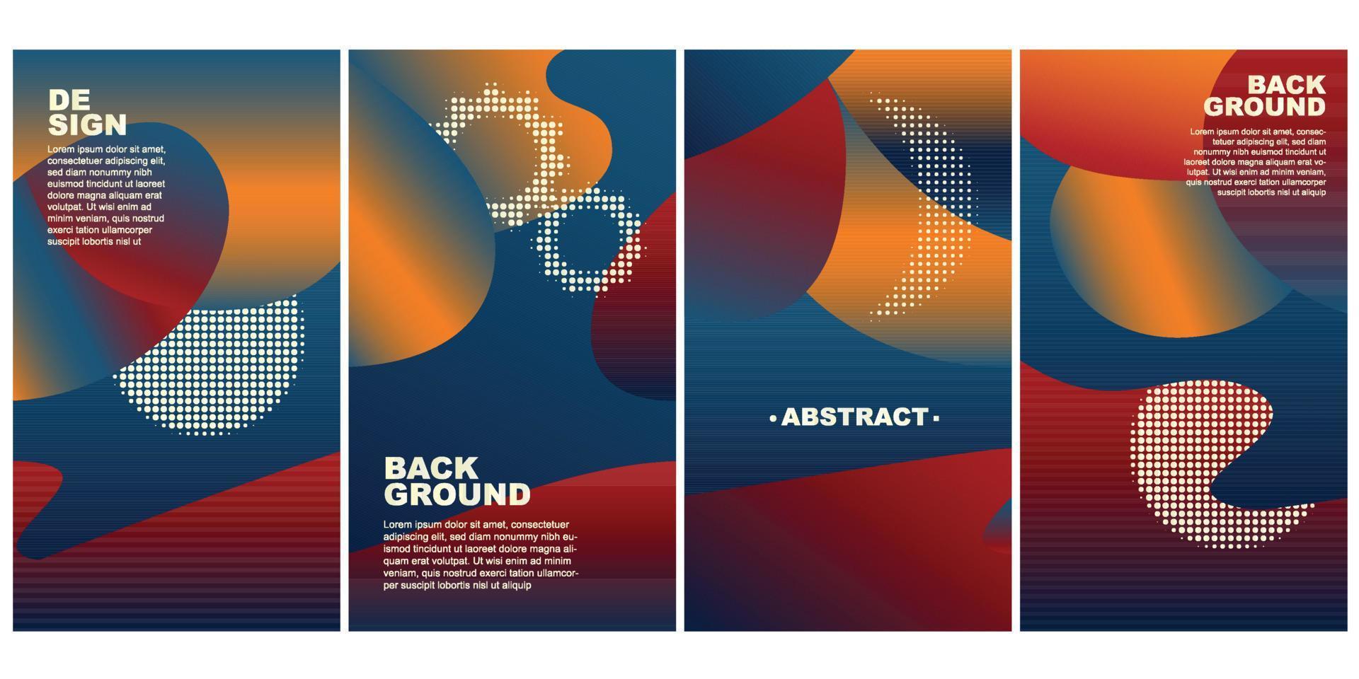 Set of 4 color collections. User interface backdrop texture, pattern. Online app visual concept vector