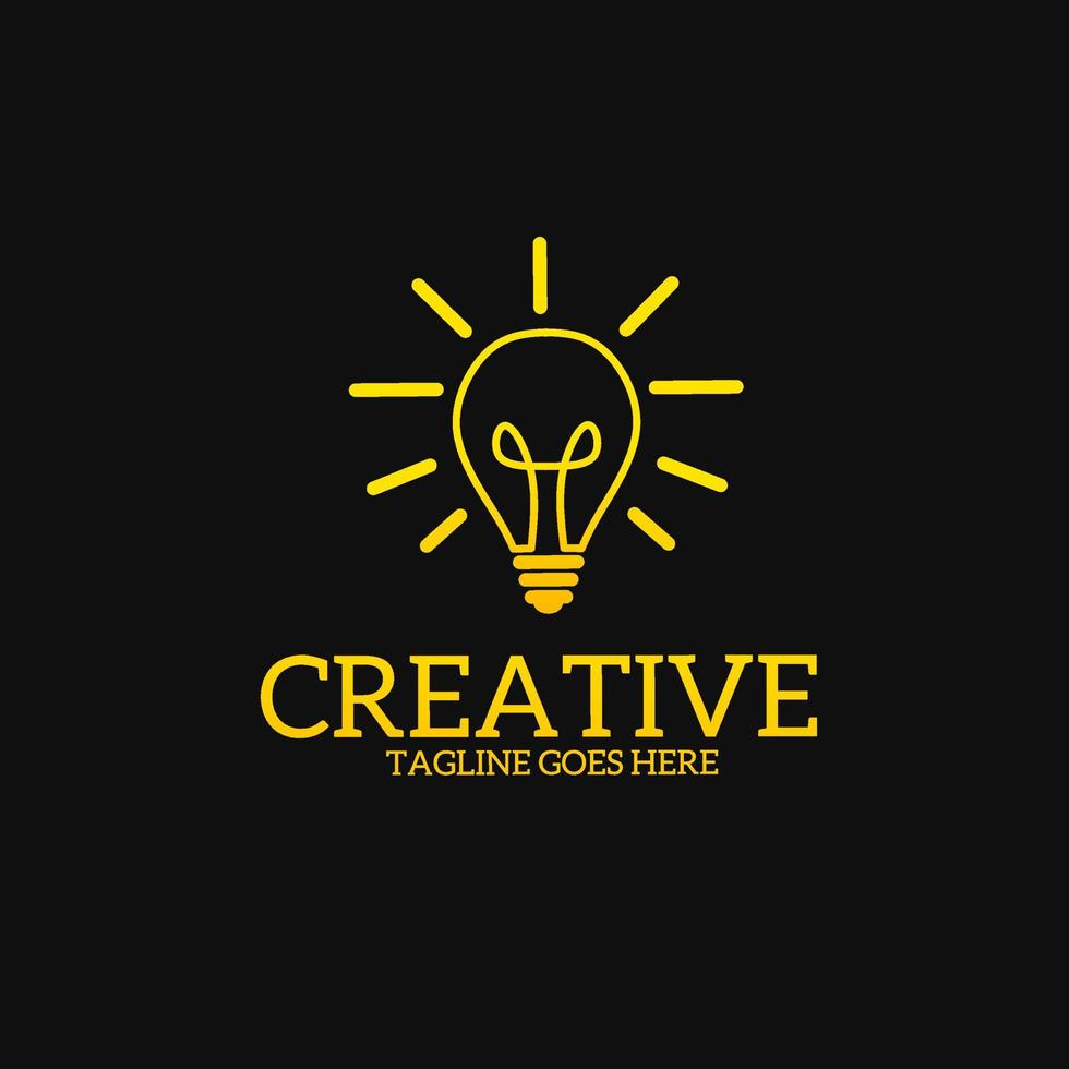 illustration vector graphic of glowing bulb logo template with line art design style